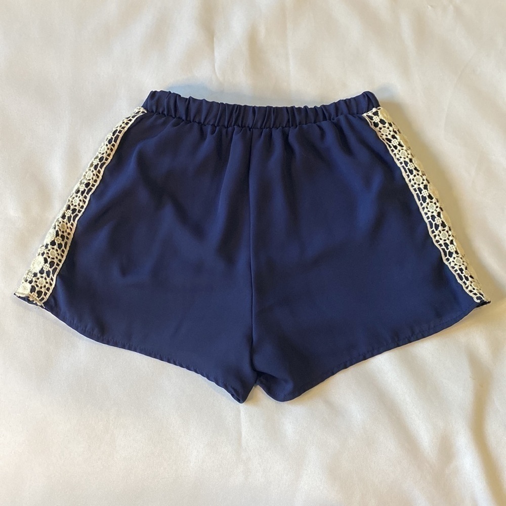 NAVY BLUE SHORTS WITH CROCHET ✨✨✨ - Picture 2 of 5